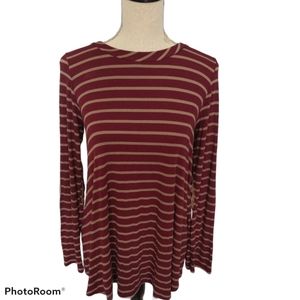 5/$25 Chris & Carol Striped Tunic with Arm Patches S